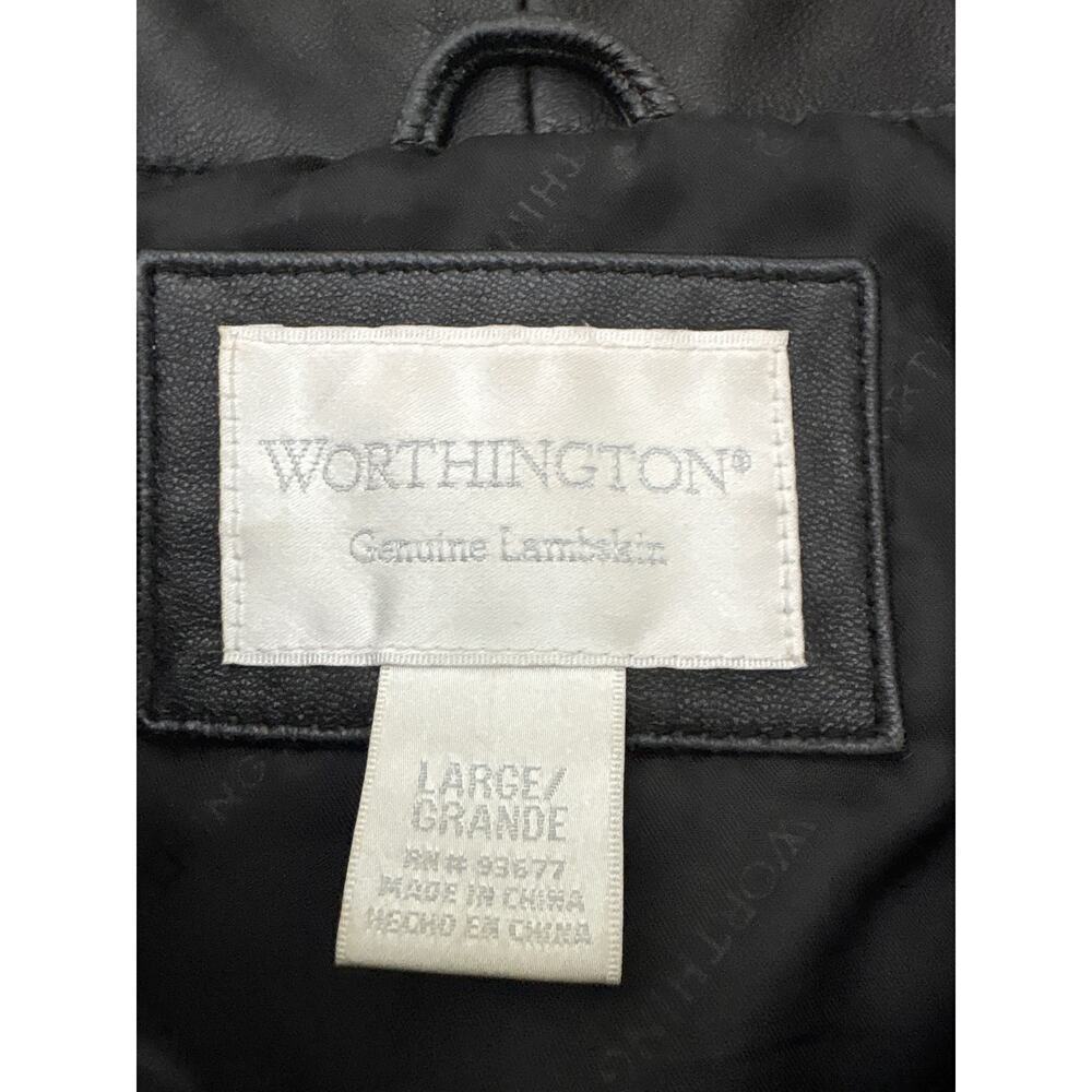 Worthington Black Lambskin Leather Jacket L - Picture 2 of 8